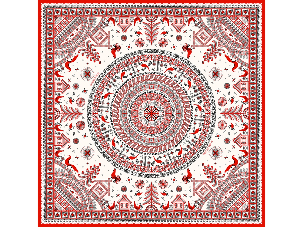 Платок «Мезенская роспись»